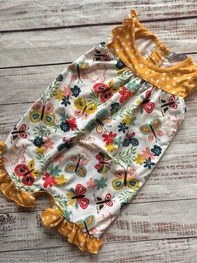 Little Millie Yellow Polka Dot & Butterfly Baby Romper 12 Months